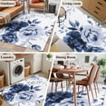thumbnail image 5 of 3'x5' Area Rugs, Blue Floral Art Indoor Outdoor Area Rug for Living Room Bedroom, Watercolor Botanical Spring Flowers Washable Bathroom Rugs Kitchen Floor Carpet Mats Home Decor Aesthetic, 5 of 8