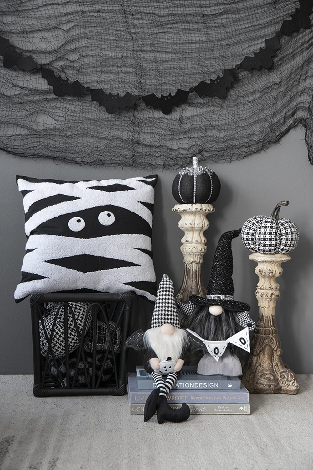 Halloween Fabric Decor Set of 2 Handcrafted 23.5 Inch Polyester for Living Room Entryway Office
