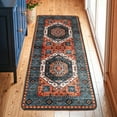 thumbnail image 3 of Sonoro Kate 2.5x8 Area Rugs for Living Room Bedroom, Non Slip Boho Machine Washable Indoor Floor Carpet, Red-Blue, 3 of 6