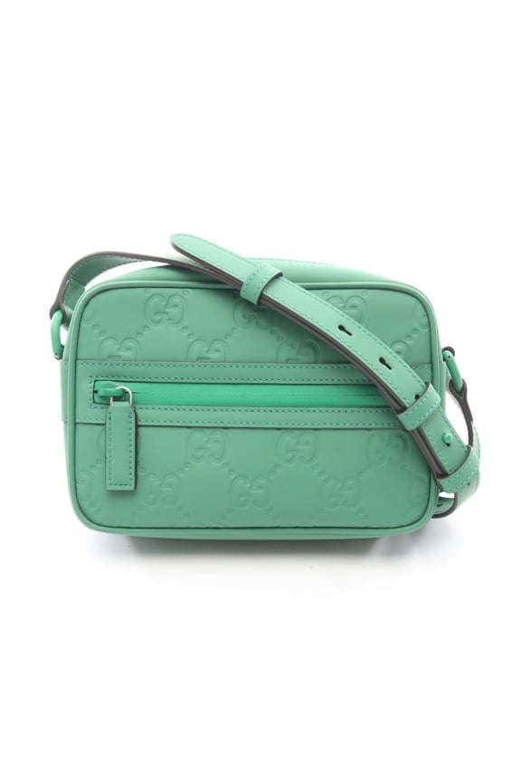 Pre-Owned Gucci GG Rubber Effect Mini Shoulder Bag, Men's, Green, 771321 (Good)