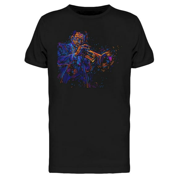 Jazz Trumpet Player Design T-Shirt Men -Image by Shutterstock, Male Small