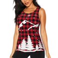 thumbnail image 1 of Fotbe Christmas Tree Buffalo Plaid Blusas Sin Mangas para Mujer – Estilo Casual, Corte Suelto, Slim-Fit, Cuello Redondo Deportivo, Tops de Verano para Gimnasio y Yoga-Large, 1 of 7
