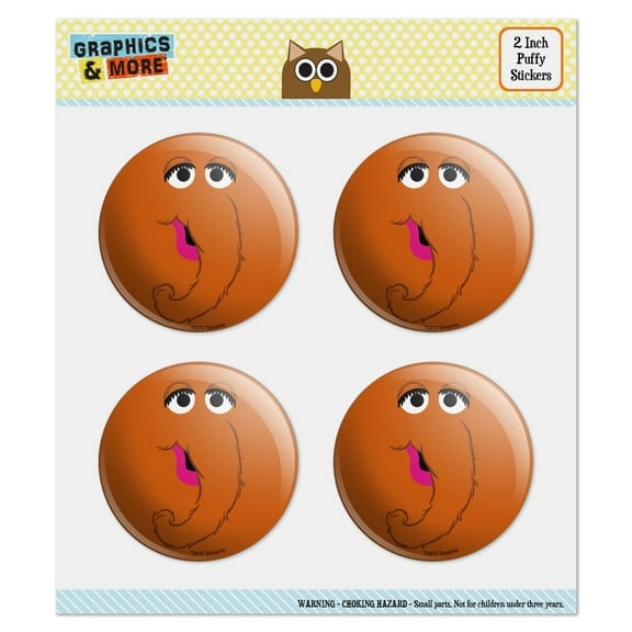Sesame Street Snuffleupagus Face Puffy Bubble Dome Scrapbooking Crafting Sticker Set