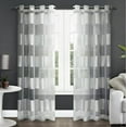 thumbnail image 2 of Exclusive Home Curtains Navaro Striped Sheer Grommet Top Curtain Panel Pair, 54x84, Winter White, 2 of 4