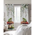 thumbnail image 3 of Mushroom Frogs Blackout Curtains 54 Inches Long for Bedroom, Spring Floral Summer Eucalyptus Leaves Thermal Insulated Room Darkening Black Out Window Curtain Panels Grommet Drapes for Living Room, 3 of 8