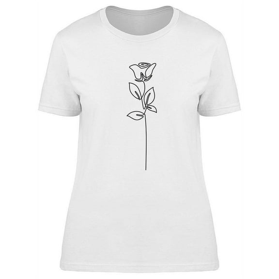One Line Rose Design T-Shirt Women -Image by Shutterstock, Female 3X-Large