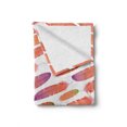 thumbnail image 2 of Feathers Soft Flannel Fleece Throw Blanket, Fluffy Feather in Symmetrical Tile Pattern with Color Details, Cozy Plush for Indoor and Outdoor Use, 50" x 60", Salmon Purple Green, by Ambesonne, 2 of 6