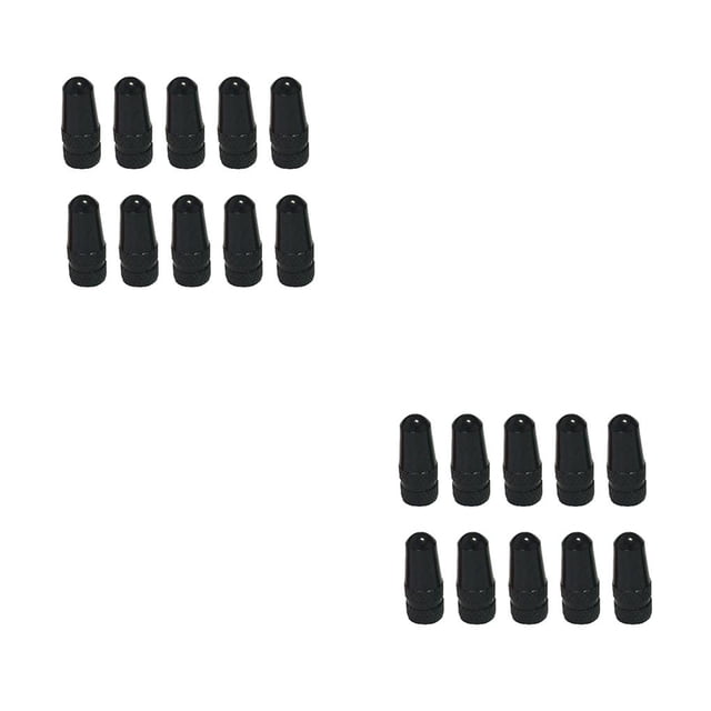 Wisewang 10 Pieces Bike Tire Caps Tyre Accessory Dustproof Cover Parts Valve Shell Solid Color Rim Stem Covers for Replacement Black 2Set