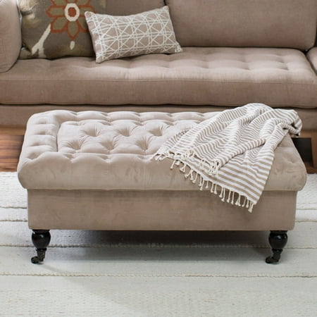 Belham Living Sandrine Tufted Storage Ottoman with Tray Table