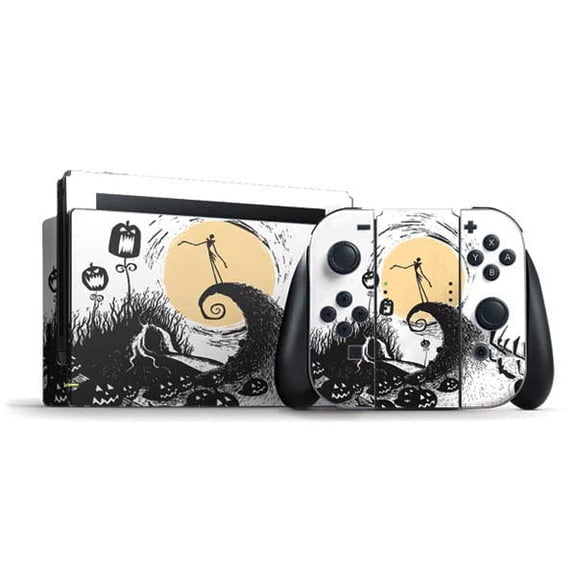 Skinit Disney The Nightmare Before Christmas Jack on Spiral Hill Art Nintendo Switch Bundle Skin