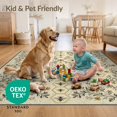 thumbnail image 4 of ODIKA 2'x3' Ultra-Soft Accent Mat, Honeycomb Motif Farmhouse Botanical Border Distressed Vintage Flowing Dynamic None Washable, Bare feet friendly, Easy Care Indoor rug for Bedside, Footrest, 4 of 7