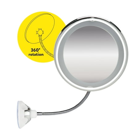 ONYX Professional Super Flex LED Makeup Mirror with Suction Cup, White