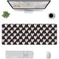 thumbnail image 2 of Black and White Heart-Large Mouse Pad Gaming Mousepad XL 31.5x11.8 in Desk Pad Large Non-Slip Rubber Base Desk Mats on Top of Desks Mouse Pads for Wireless Mouse Computer Desks Accessories, 2 of 6