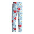 thumbnail image 5 of Fgvctg Valentine's Day Plus Size Pajamas for Men Cute Sleepwear Wide Leg Pajamas Heart Graphic High Waisted Pj Pant Stretch Spring Fall Drawstring Lounge Pants with Pockets Red S, 5 of 6