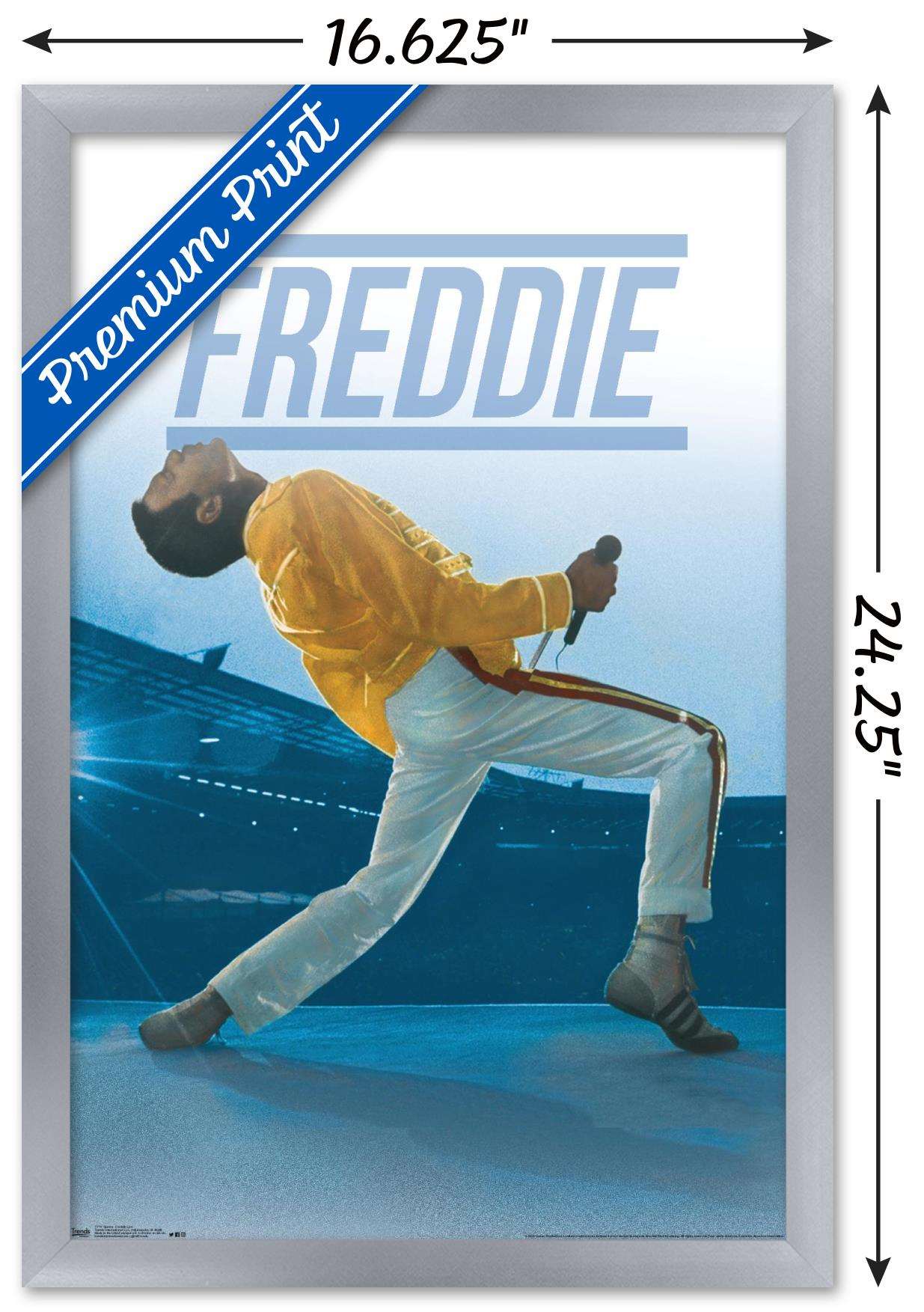 Queen - Freddie Mercury Live Wall Poster, 14.725" x 22.375", Framed