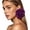 Purple, variant on Oversized Satin Fabric Rose Flower Stud Earrings Lightweight Big Floral Statement Earrings Wedding Party Vacation Women Ear Jewelry