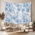 thumbnail image 2 of Navy Blue Flowers Large Tapestry for Bedroom Wall Hanging Tapestry, Watercolor Summer Botanical Floral Ceiling Backdrop Tapestries Poster Blanket Wall Decor for Teens Room Living Room Dorm 100" x 59", 2 of 8