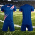 thumbnail image 1 of RKSTN Soccer Maillot Enfants Manches Courtes Col Rond Chandail de Soccer avec Shorts Ensemble Uniforme d'Entraînement 2 Pcs Ensemble de Maillot de Soccer (Bleu, 3TP) Unisexe, 1 of 6