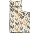 thumbnail image 2 of Rooster and Flower White Pattern Teens Toddler Nap Mat with Pillow, Sleeping Mat Bag for Preschool Daycare 51"x22", 2 of 6