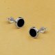 thumbnail image 3 of 925 Sterling Silver Round Black Paint Stud Earrings, 3 of 5