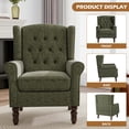 thumbnail image 5 of UIXE Wingback Accent Chair Upholstered Arm Chair High Back Chair Living Room with Solid Wood Frame, Tufted Green, 5 of 7