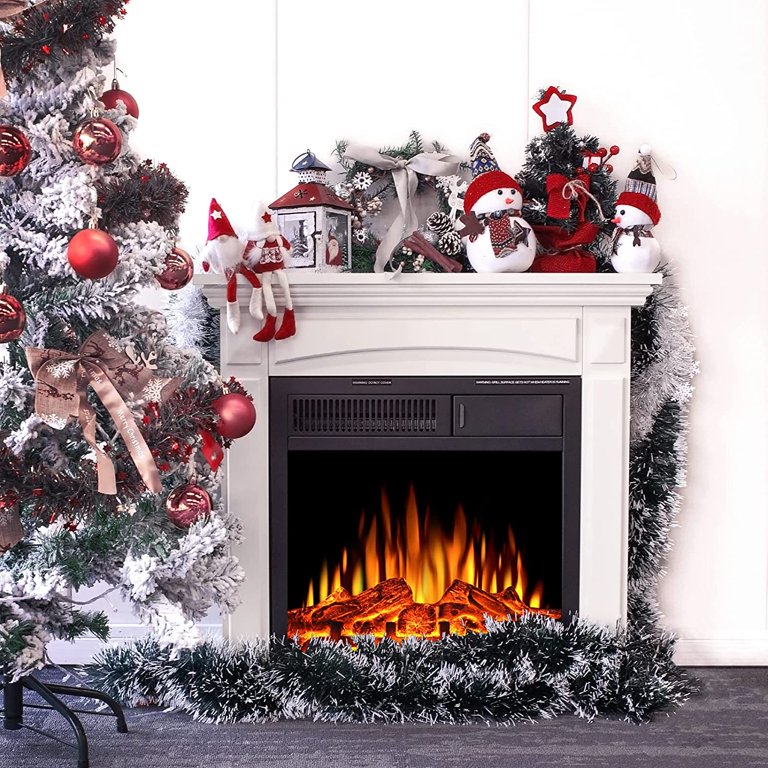 Auseo Electric Fireplace Mantel Wood Surround Firebox Freestanding Corner Fireplace  Heater Infrared Quartz Heater Adjustable Led Flame, Remote Control,  750W-1501W, White - Walmart.com