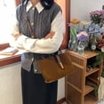 thumbnail image 3 of LHSHIDU Suede Bags for Women Fall Purse Shoulder Handbag Satchel Bag Brown Top-handle Bag, 3 of 6
