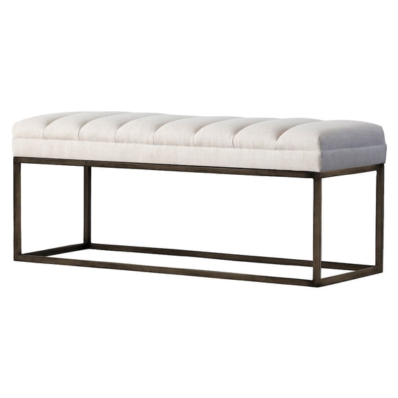 Belen Kox Fabric Bench, Shortbread Beige