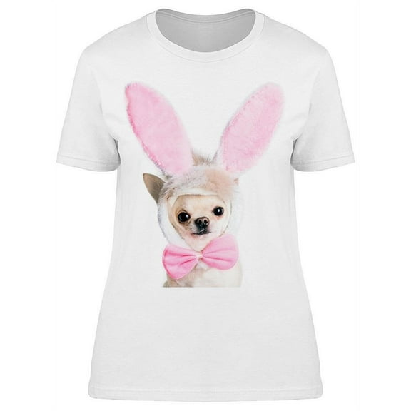 Silly Chihuahua In Bunny Costume T-Shirt Women -Image by Shutterstock, Female Medium