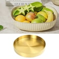 thumbnail image 3 of Elegant Gold Stainless Steel Storage Tray Jewelry Display Plate Organizer for Cosmetics Coffee Table Snacks Keys 12 5cm, 3 of 11
