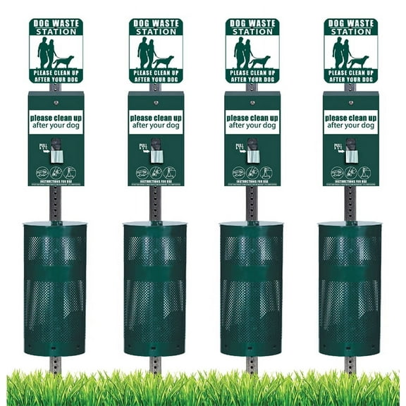 Pet Waste Station / Dog Waste Stations - Everything Included - Free 400 dog waste bags and 25 can liners