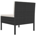 thumbnail image 3 of vidaXL Garden Chairs 3 pcs with Cushions Poly Rattan Black, 3 of 4