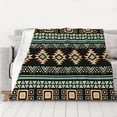 thumbnail image 5 of YFYANG Lightweight Warm Flannel Blanket, Vintage Brown Decorative Stripes Throw Blanket for Bed, Sofa, Travel, Camping, 80"x60", 5 of 7