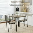 thumbnail image 2 of 3-Piece Dining Table Set - Space-Saving Kitchen Table with 2 Chairs, Easy Assembly Modern Wood and Metal Furniture for Apartments, Dining Room, Breakfast Nook, Bedroom, Easy Clean, 2 of 6