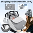thumbnail image 6 of Baby Car Seat Cover, Caveen Windproof Car Seat Canopy for Winter, Grey, 6 of 8