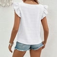 thumbnail image 5 of Pretty Comy Women's Casual Summer Square Neck Tank Tops Sleeveless Ruffle Chiffon Blouses Top Shirts, 5 of 7