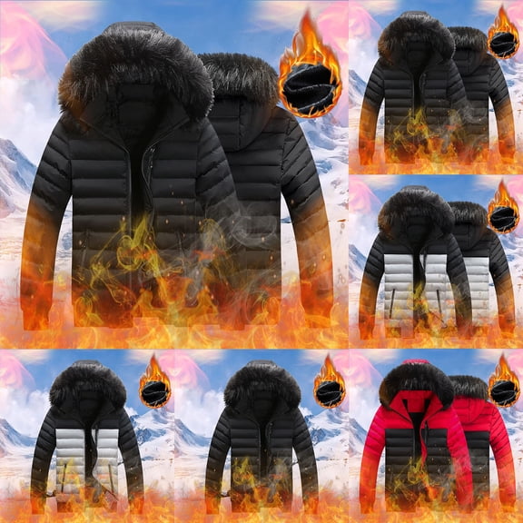 Brondbend Men's Coats Man Jacket Hooded Long Sleeved Zipper Pocket Outerwear Multicolor Warm Jacket Loose Fit Weekend Tops Black