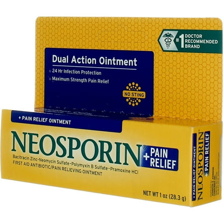 Neosporin Plus Pain Relief, Maximum Strength Antibiotic Ointment 1 oz (Pack of 2)