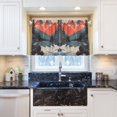 thumbnail image 5 of Yayeee Kitchen Curtains Tier Pair Light Filtering 27"x24" Rod Pocket Short Cafe Window Panel, Mountains at Dawn, 5 of 7