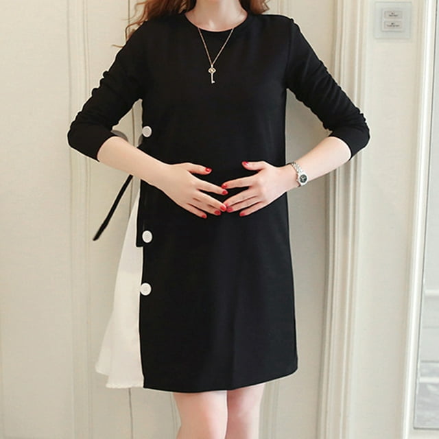 TopLLC Robe d'Été pour Femmes Enceintes Patchwork Ample Surdimensionnée Robe pour Femmes Enceintes Robe de Maternité