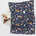 thumbnail image 3 of JUNZAN Waterproof Pet Blanket Dog Blankets, Animals And Wildflowers Pattern Printing Super Soft Warm,Urine Proof Washable Pet Blanket, 3 of 5