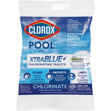 Clorox Pool&Spa XtraBlue  3" Chlorinating Tablets Form Chlorine Pool Chemicals  6oz