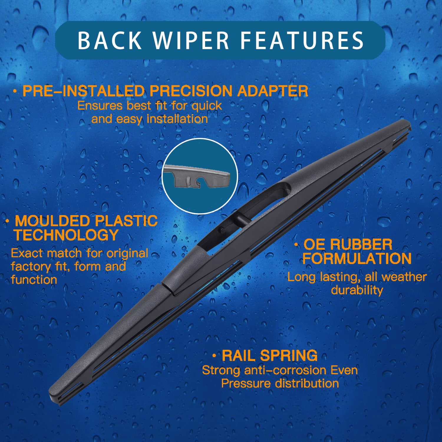 CLEARGO Wiper Blade Kit (Front + Rear) for 2023–2025 Honda CR-V – Driver 24", Passenger 19", Rear 10" – All-Season OEM Quality