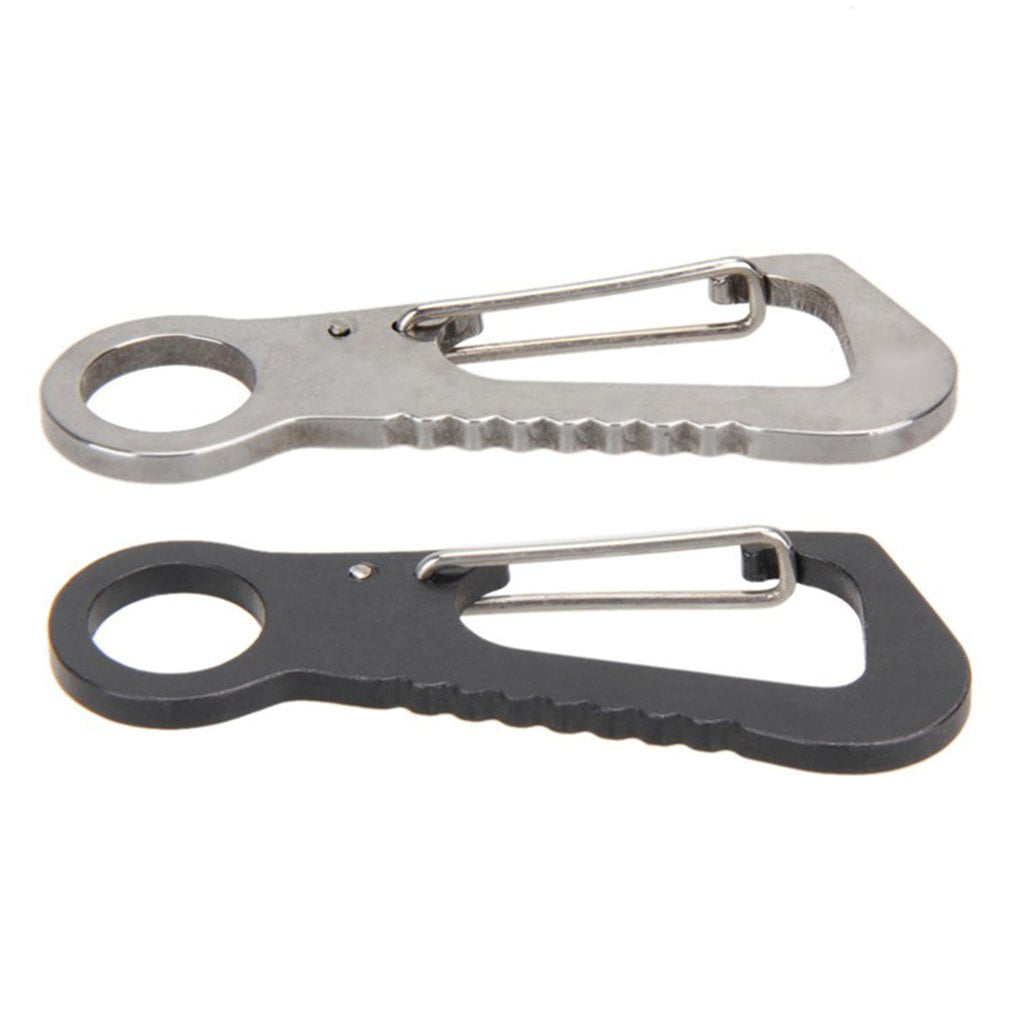 Glumes Outdoor Mini Stainless Steel Carabiner with Gate Guard Multifunction Key Chain Belt Clip Bottle Opener Tool New 