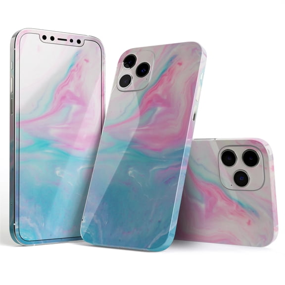 DesignSkinz Marbleized Pink and Blue Paradise V482 Full-Body Skin Decal Wrap Cover for iPhone 16