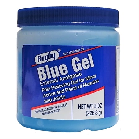 Rugby Blue Muscles and Joints Pain-Relieving Gel 8 Oz | Muscle Relaxer | Foot Pain Relief | Arthritis Pain Relief Menthol Gel | Back Pain Relief Products | Topical Anti Inflammatory Gel