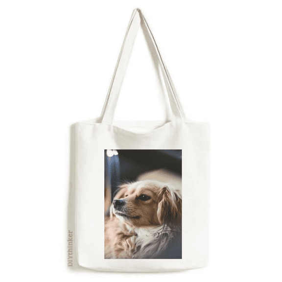 dog small animal lly photo tote canvas bag shopping satchel casual handbag