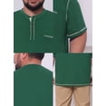 thumbnail image 7 of DARING DIVA Men's Big Tall Contrast Trim Button Down Short Sleeve Shirts 6XL Green, 7 of 7