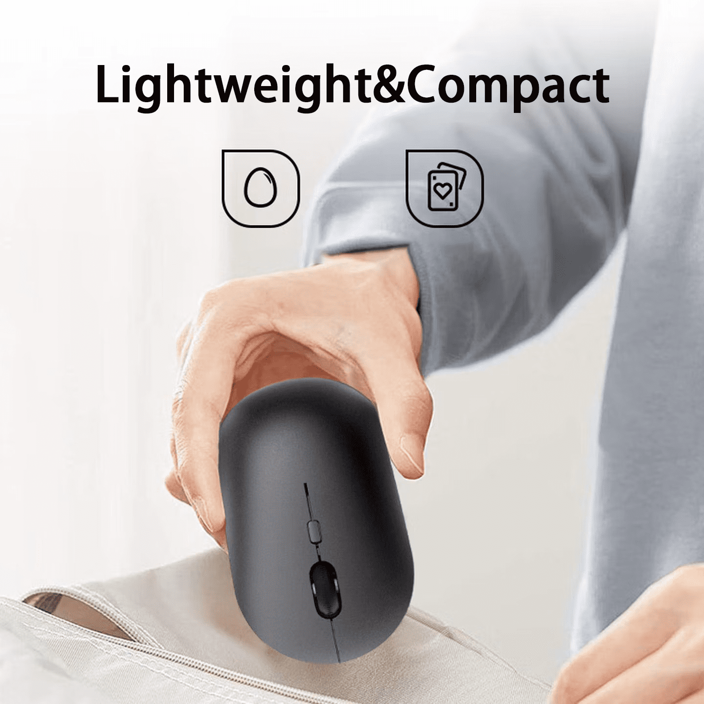 HP M241 Quiet Wireless Mouse, Dual Bluetooth & 2.4GHz, Quiet Clicks, 24-Month Battery,1600 DPI, Ambidextrous, Eco-Friendly Design, Multi-OS, White