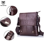 BULLCAPTAIN Men's Bag Leather Messenger Shoulder Bag Leather Messenger Handbag Men's Fashion Business Bag